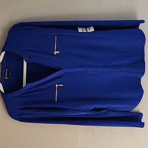INC Long Sleeve Zip Blouse Size Large